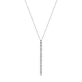 Moissanite Geometric Vertical Bar Pendant  In 925 Sterling Silver Necklace