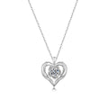 Heart Rose Flower Silver 925 Sterling Silver Moissanite Pendant Necklace