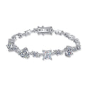 Women's Moissanite Geometric Bracelet in 925 Sterling Silver with Platinum Plating