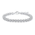 Round Moissanite Cluster Tennis Bracelet in 925 Sterling Silver